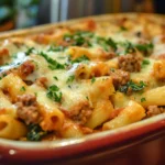 Baked Ziti with Italian Sausage & Spinach