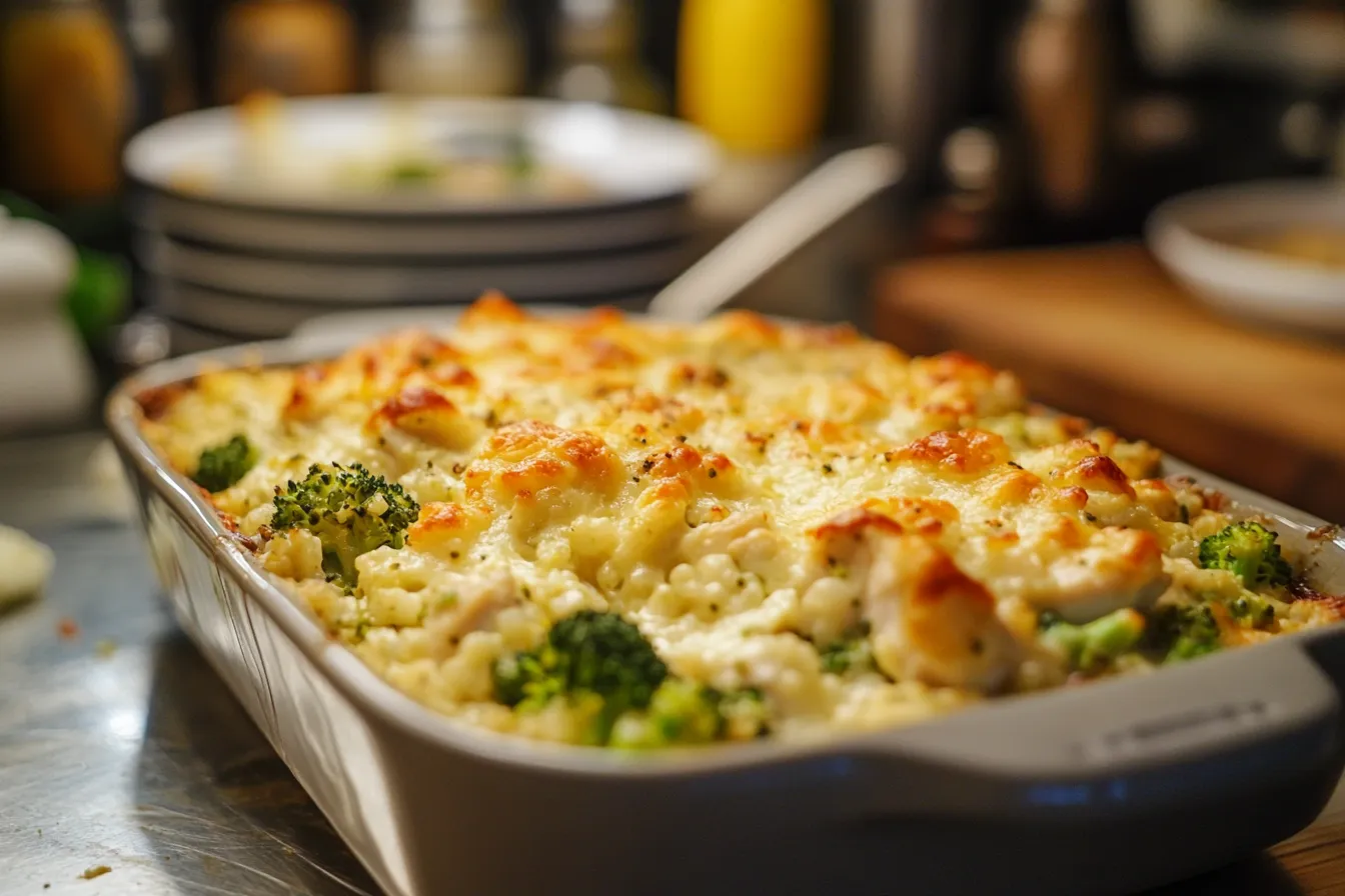 Cheesy Chicken and Broccoli Rice Bake