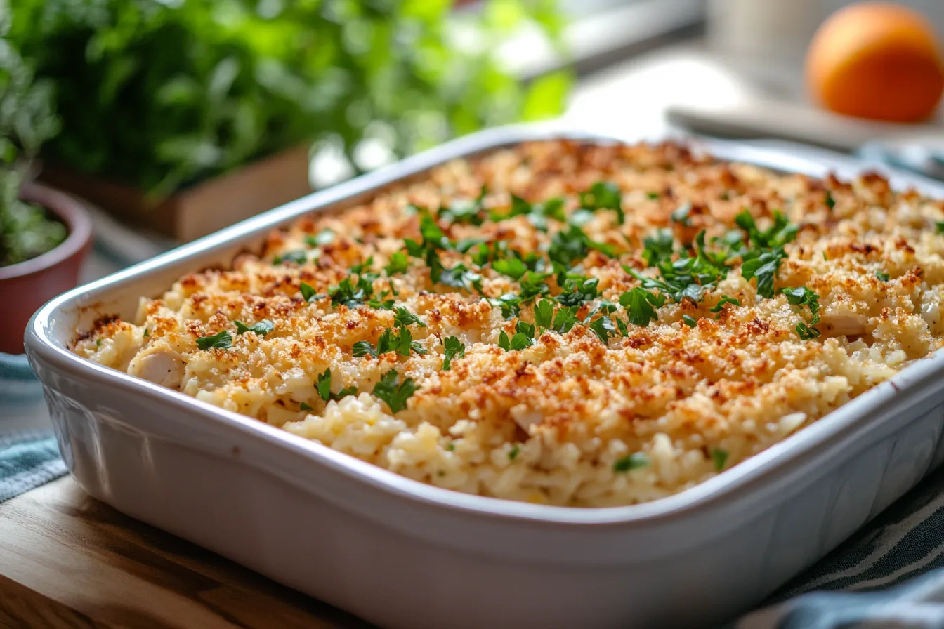 Cheesy Chicken and Rice Casserole