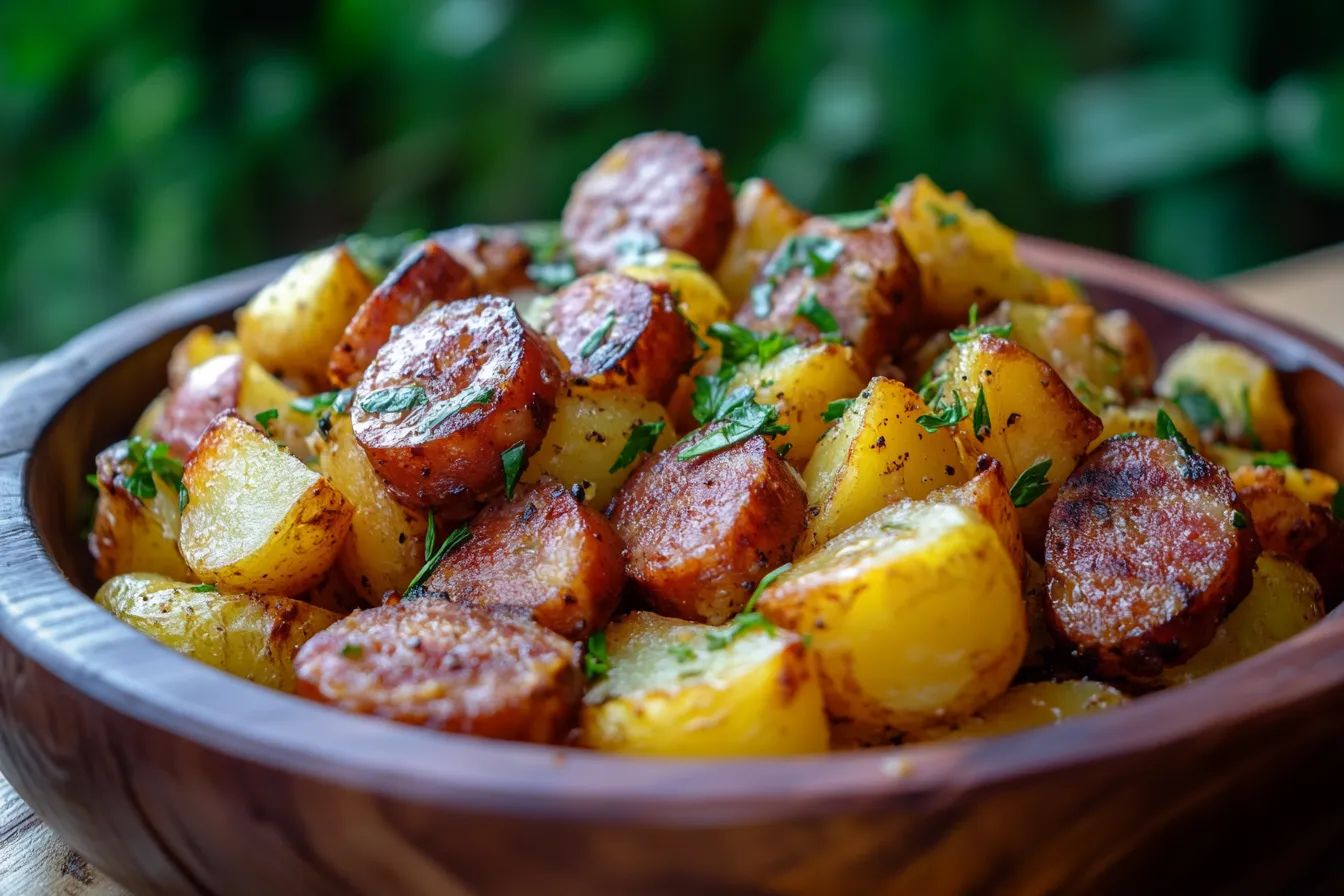 Cheesy Ranch Potatoes and Smoked Sausage