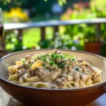 Creamy Ground Turkey Stroganoff