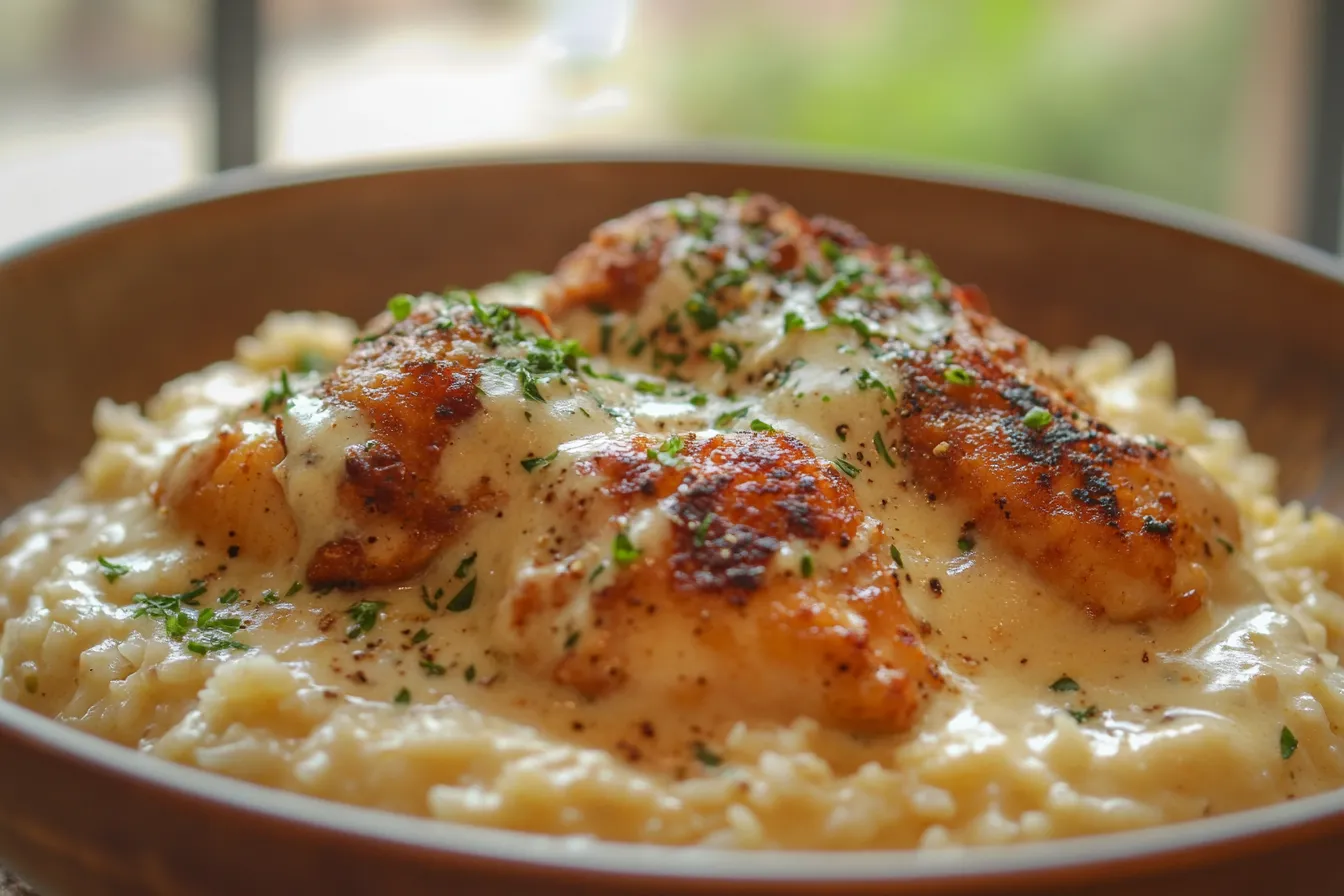 Creamy Smothered Chicken and Rice