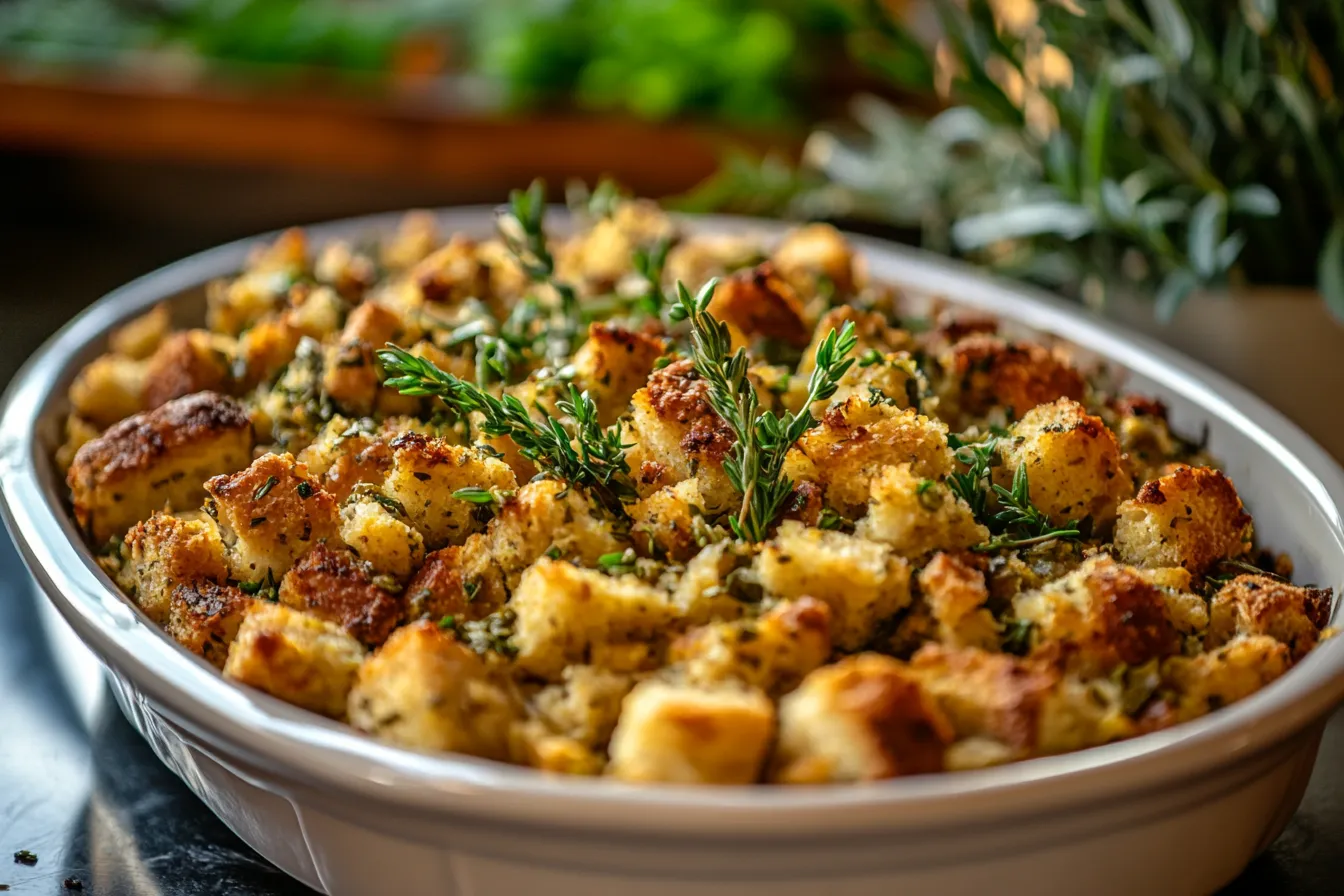 Crockpot Stuffing with Fresh Herbs
