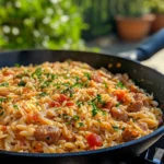 Easy Orzo and Sausage Skillet