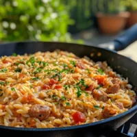 Easy Orzo and Sausage Skillet
