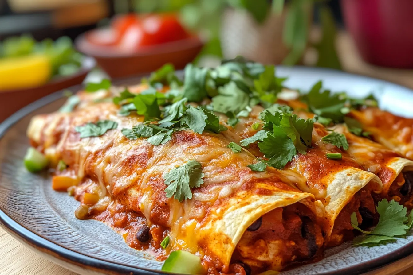Ground Turkey Black Bean Enchiladas