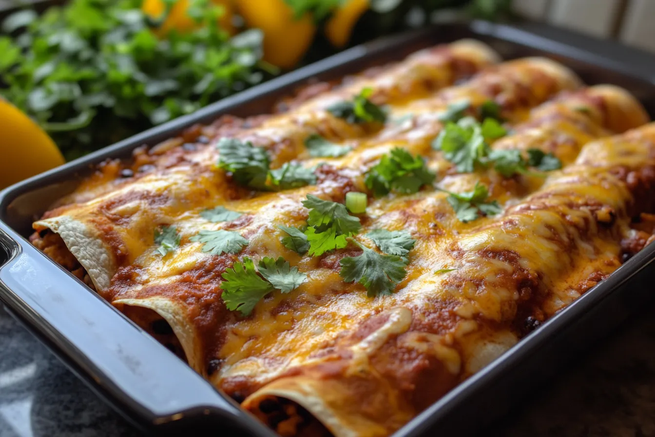 Ground Turkey Black Bean Enchiladas