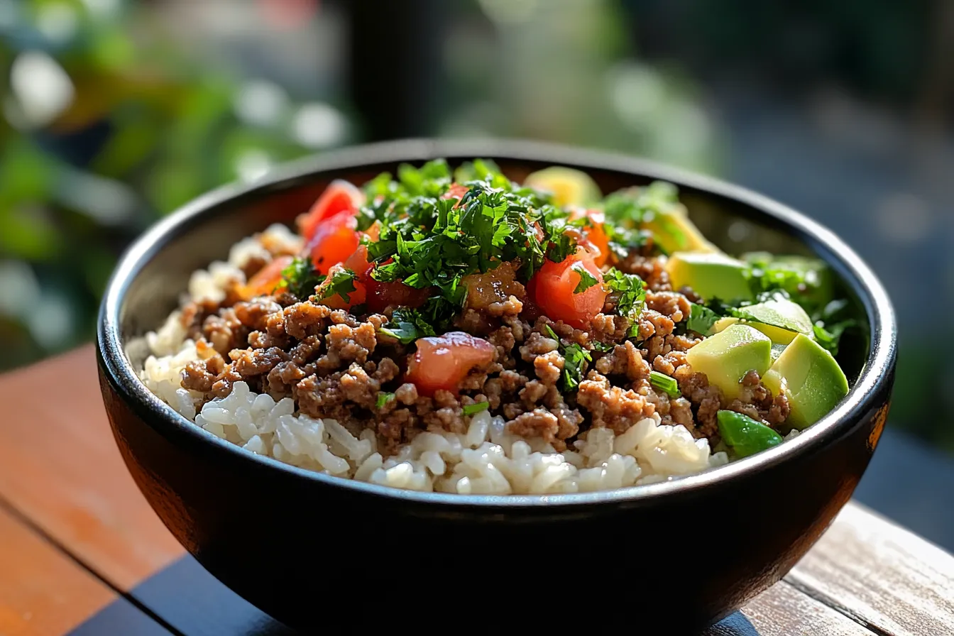 Ground Turkey Rice Bowl