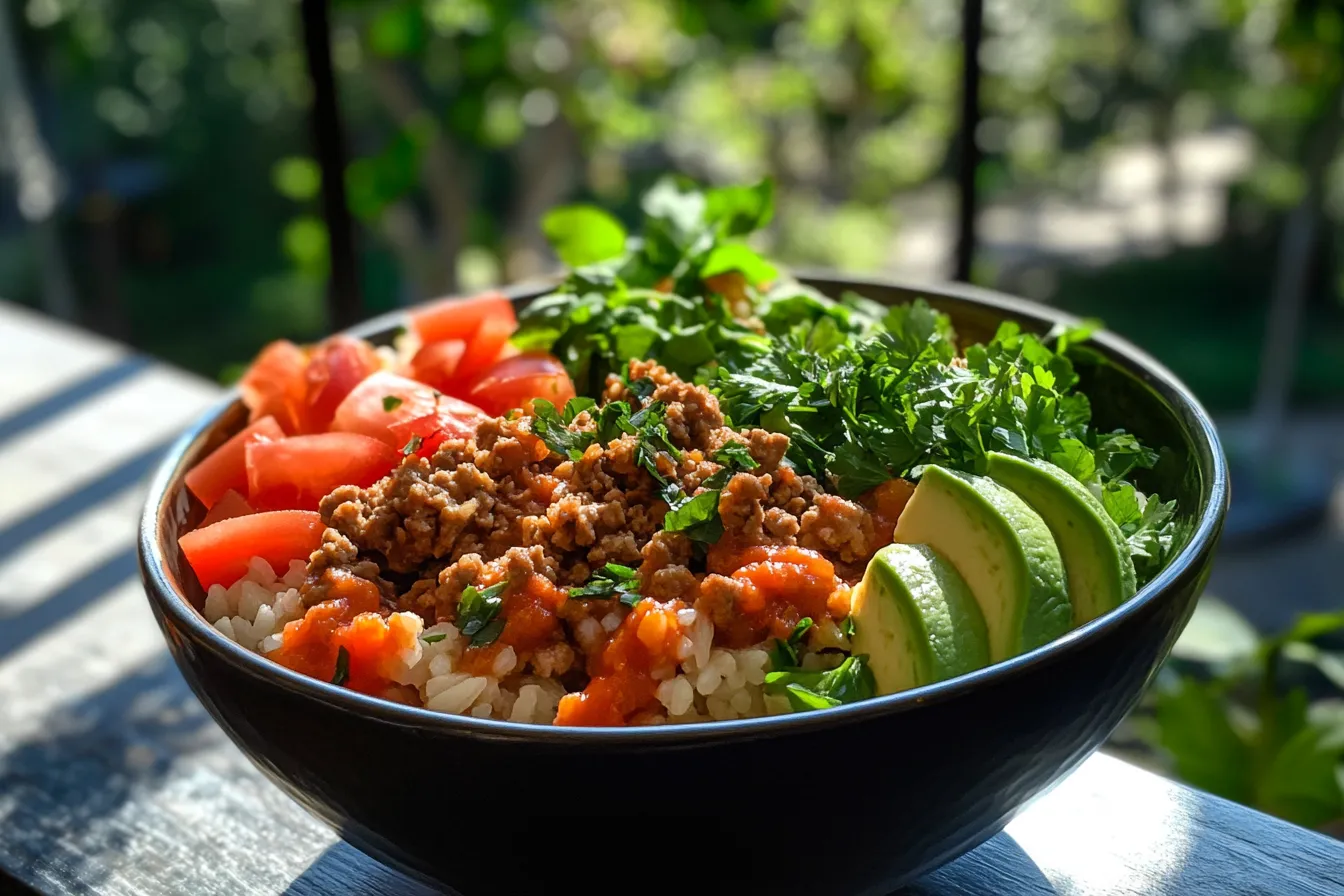 Ground Turkey Rice Bowl