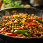 Ground Turkey & Peppers Stir Fry