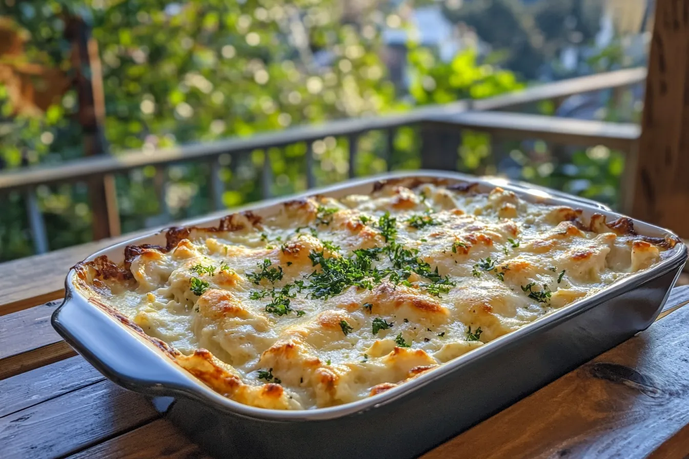 Quick Chicken Alfredo Bake
