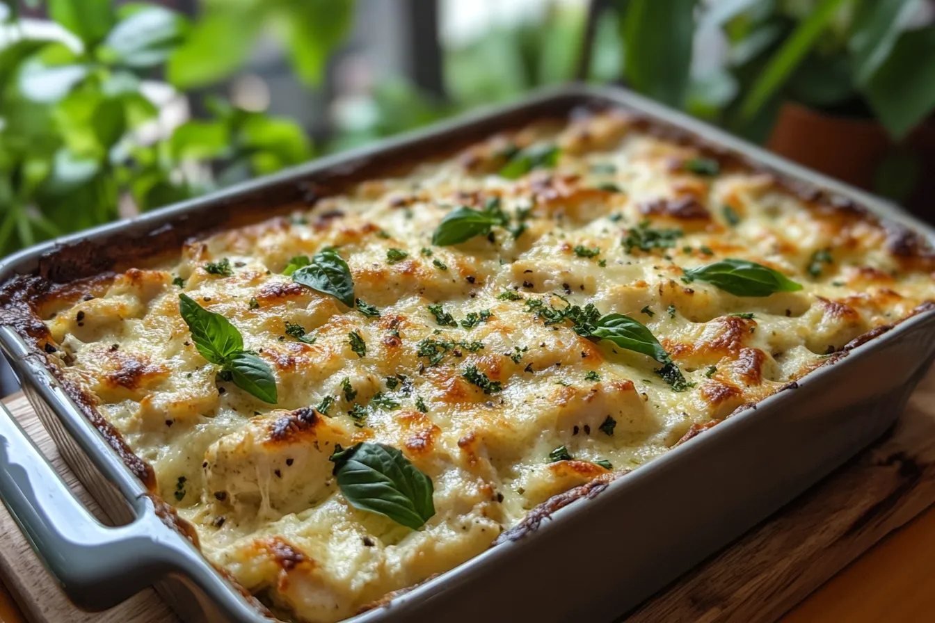 Quick Chicken Alfredo Bake