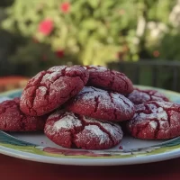 Red Velvet Crinkle Cookies