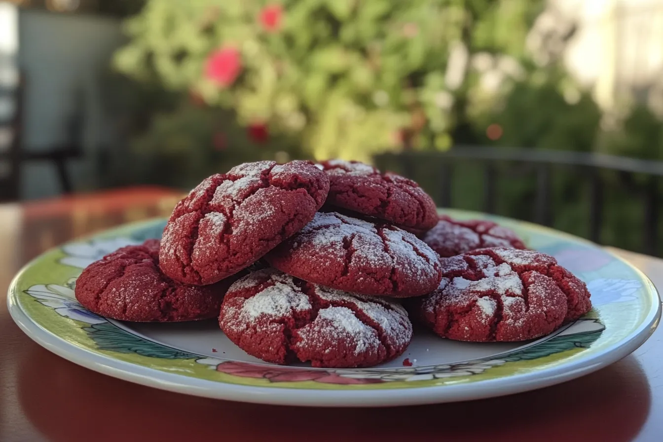 Red Velvet Crinkle Cookies