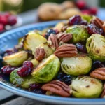 Roasted Brussels Sprouts with Cranberries & Pecans