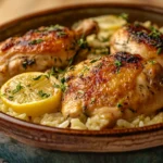 Slow Cooker Lemon Herb Chicken and Rice