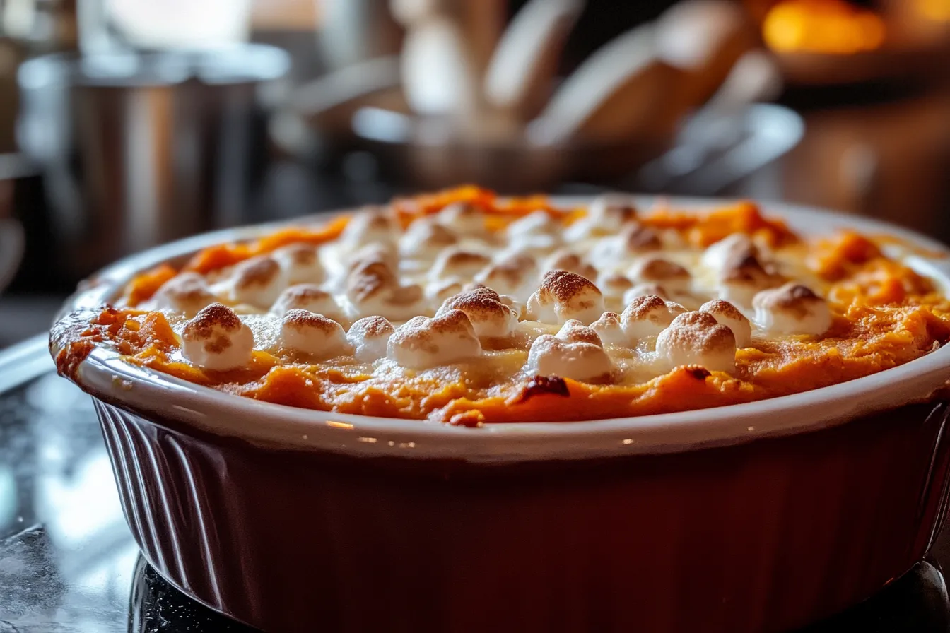 Sweet Potato Casserole with Marshmallow Topping