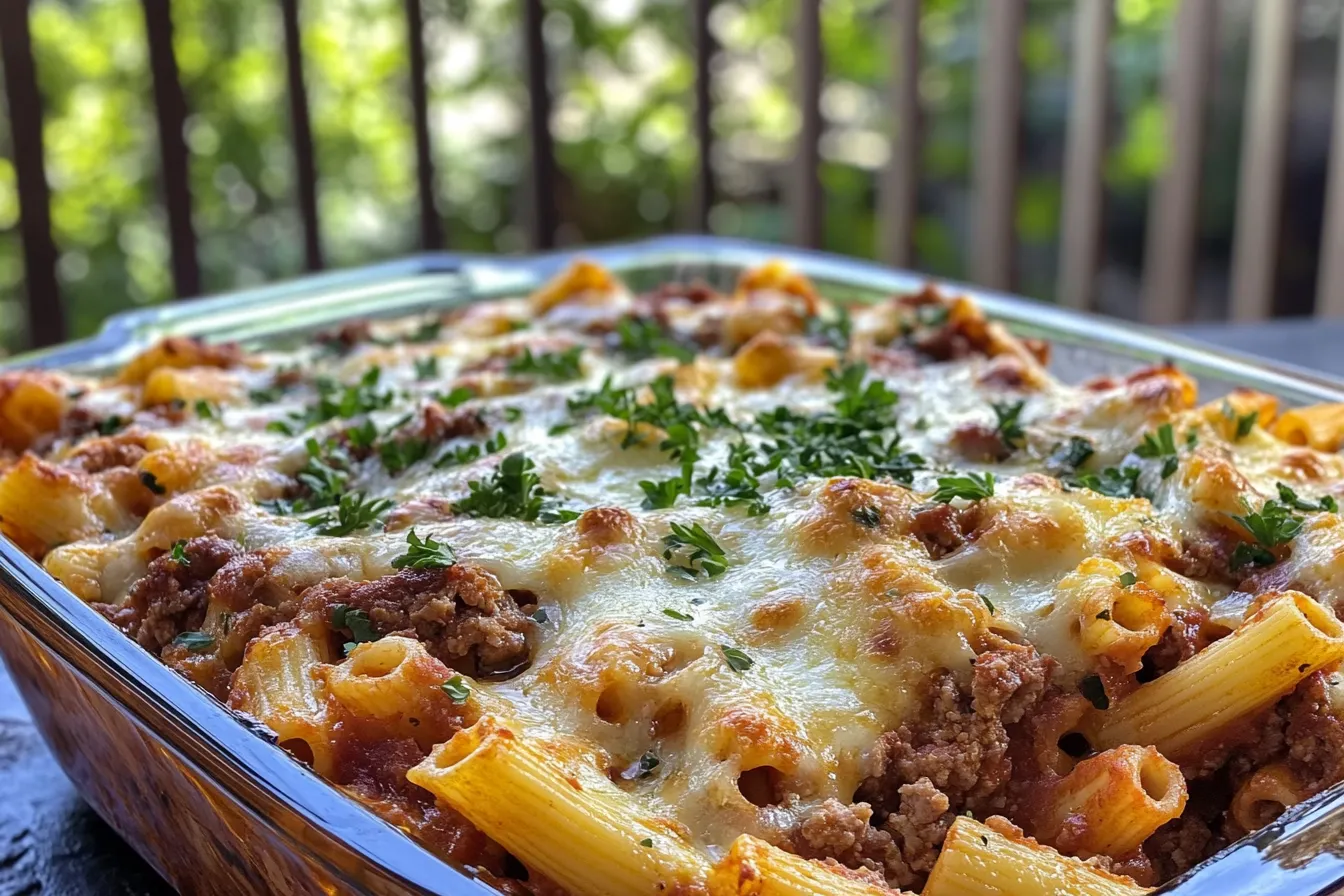 Three-Meat Ziti Casserole