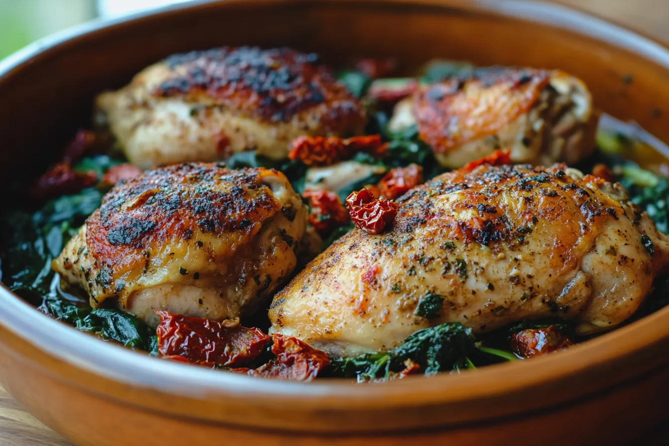 Tuscan Chicken with Spinach and Sun-Dried Tomatoes