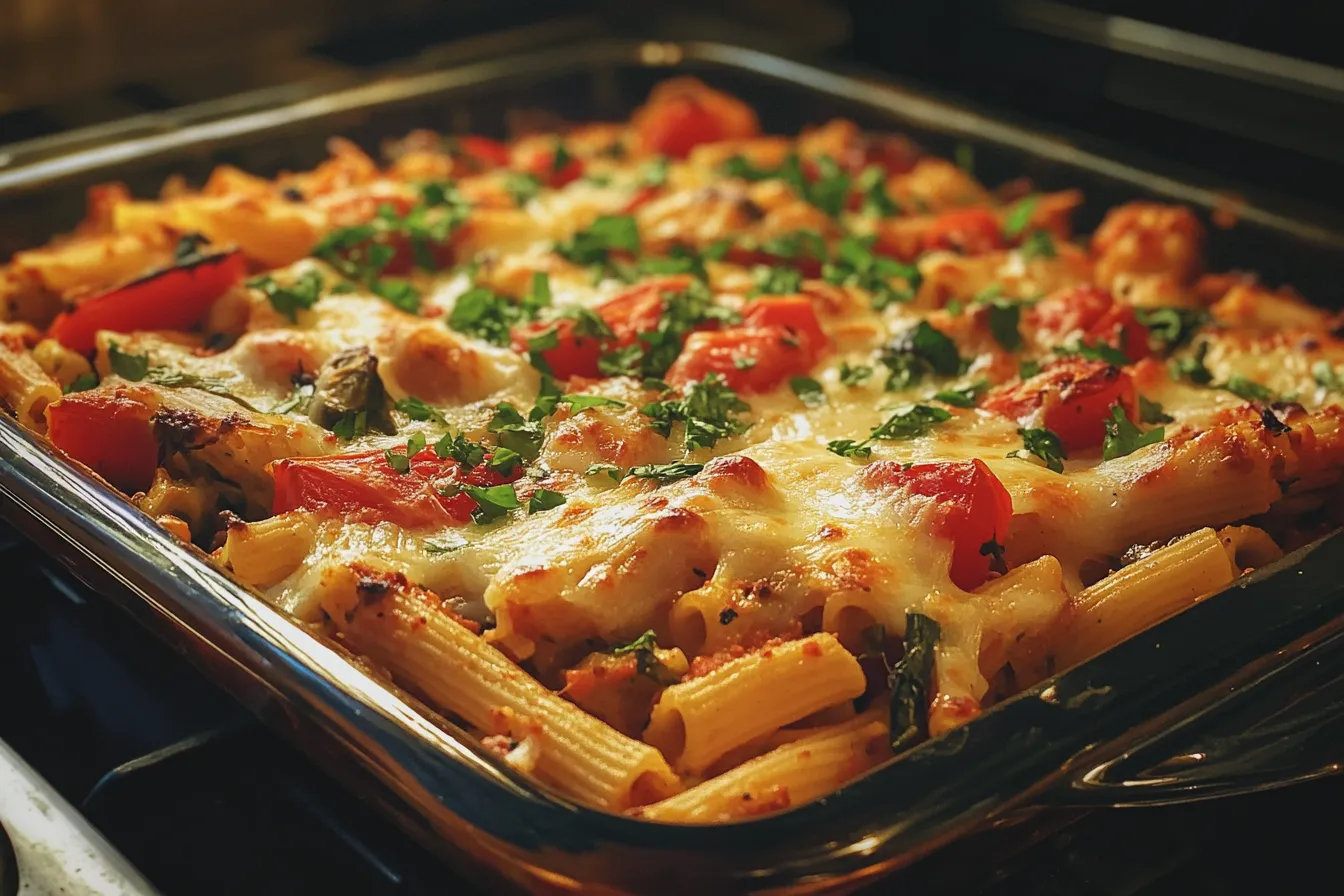 Vegetarian Baked Ziti with Roasted Vegetables