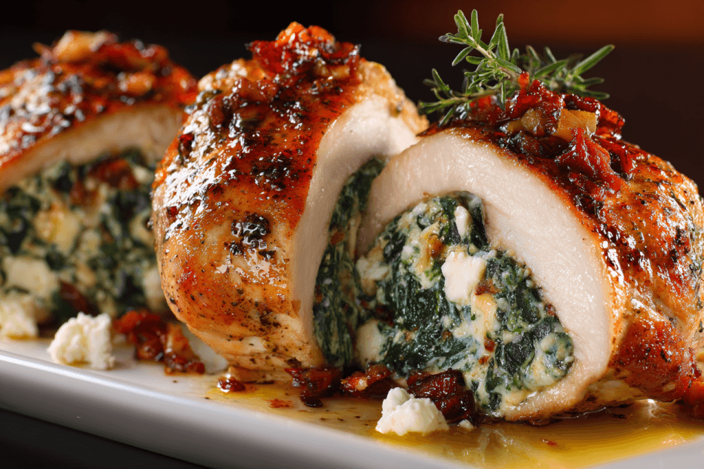 Mediterranean Stuffed Chicken Breast with Spinach and Feta