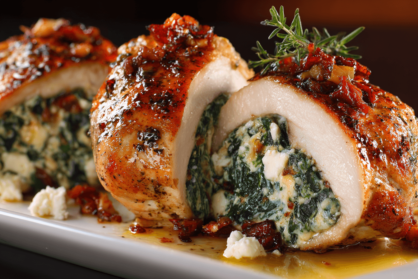 Mediterranean Stuffed Chicken Breast with Spinach and Feta