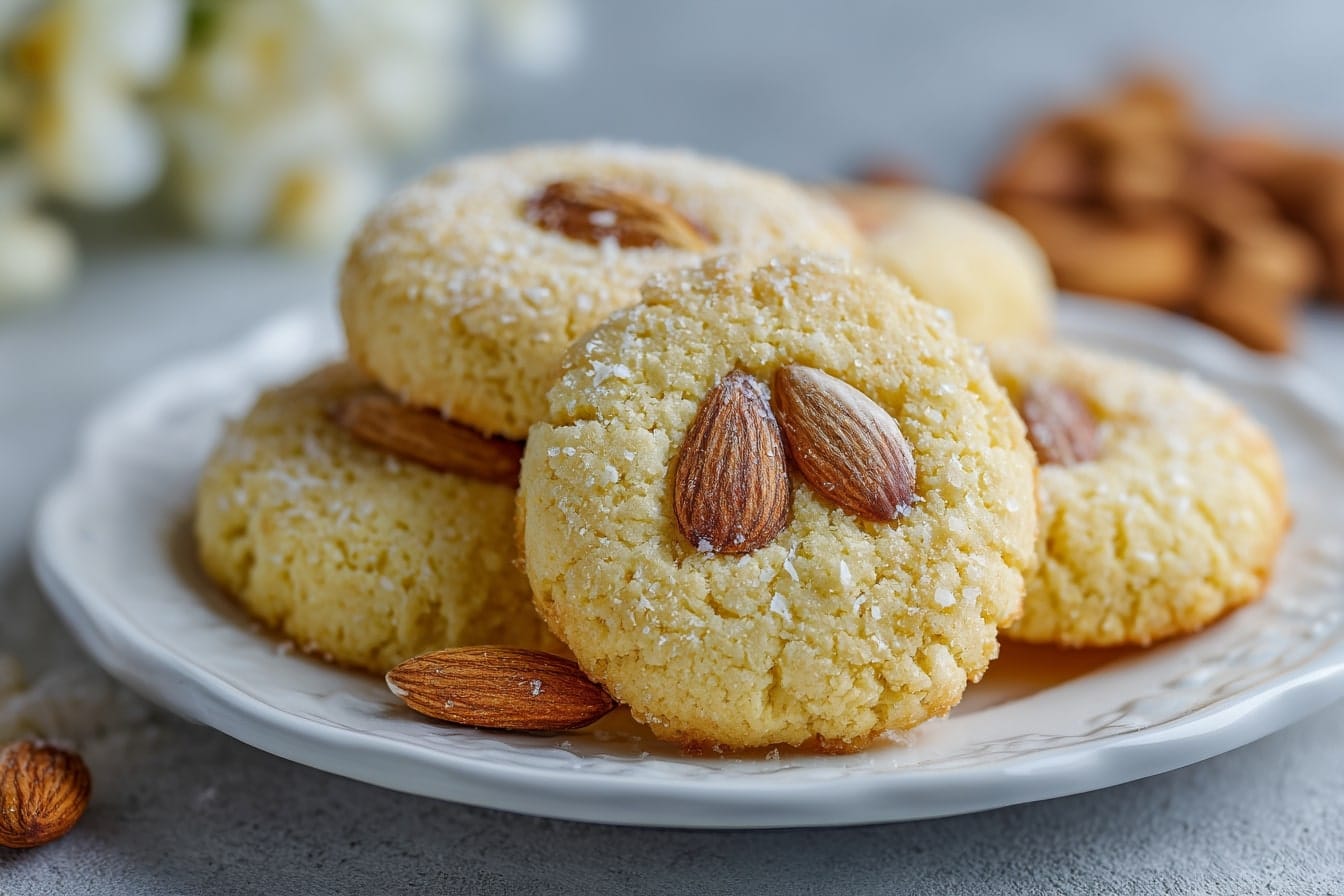 Vanilla Almond Shortbread Cookies