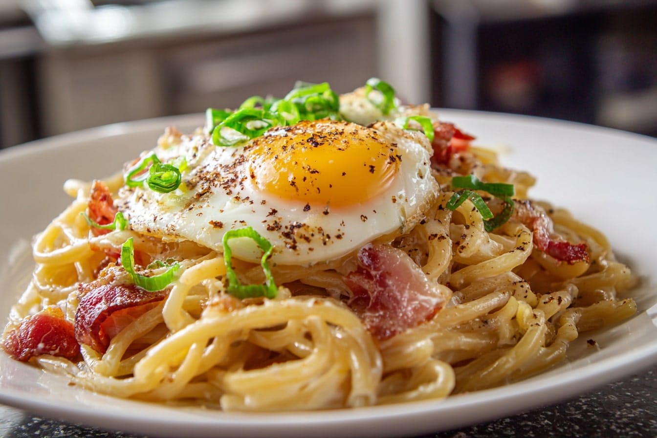 One-Pot Creamy Ramen Carbonara