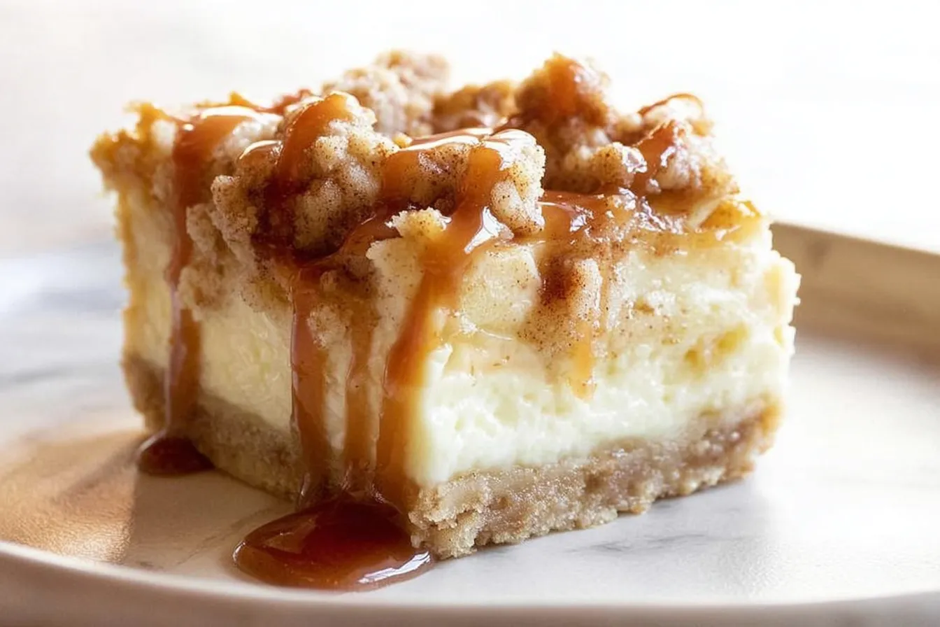 Apple Cinnamon Cheesecake Squares Ready to Serve