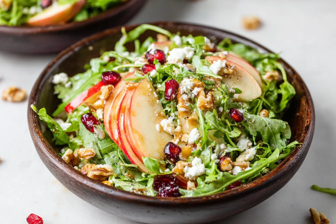 Colorful Apple Walnut Fall Salad in a Bowl