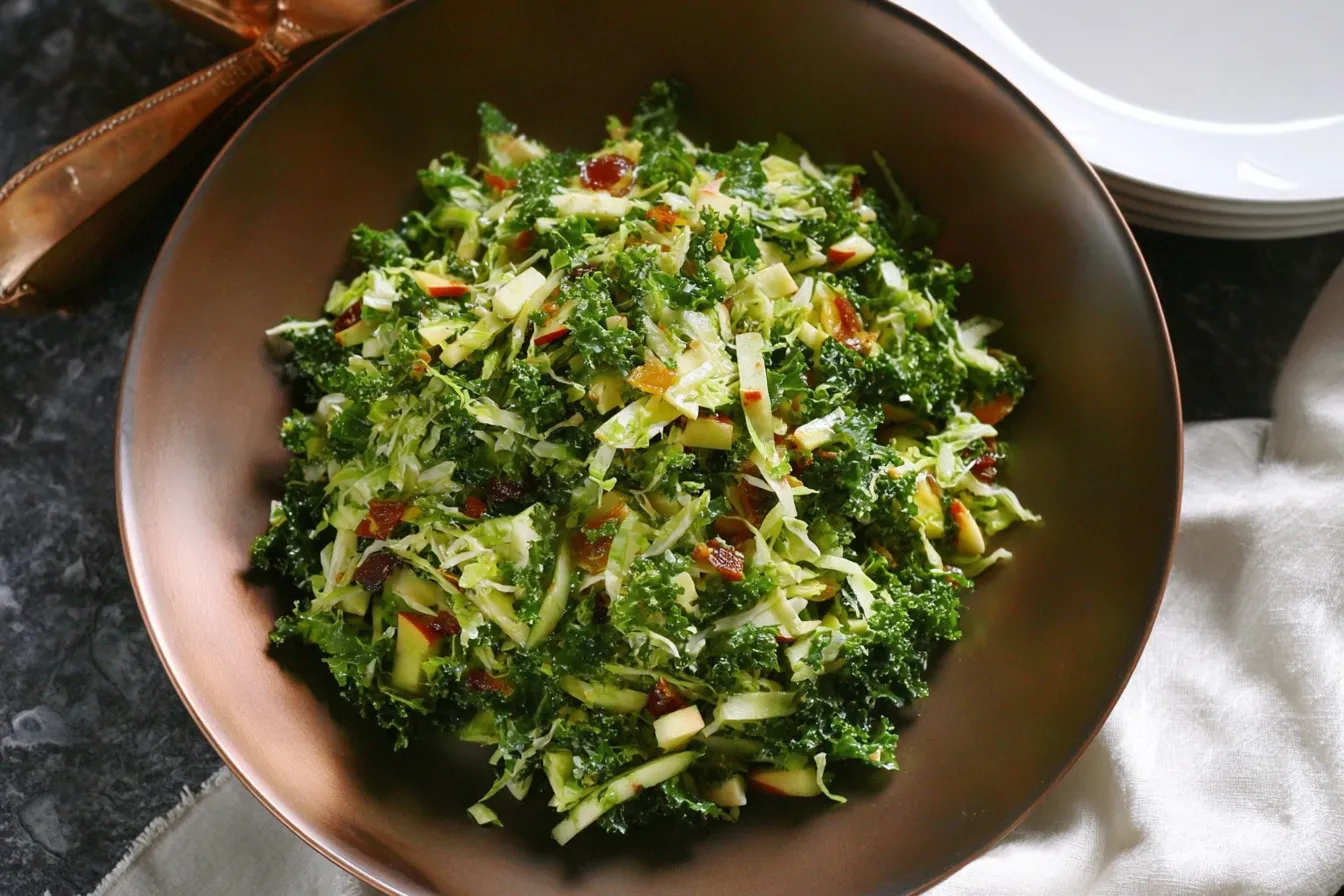 Brussels Sprout, Kale & Apple Salad - Fresh & Flavorful