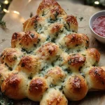 Cheesy Christmas Tree Bread Fresh Out of the Oven