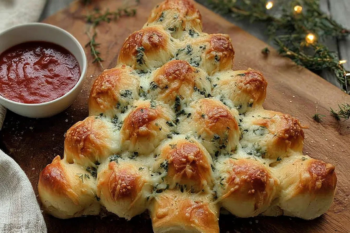 Cheesy Christmas Tree Bread