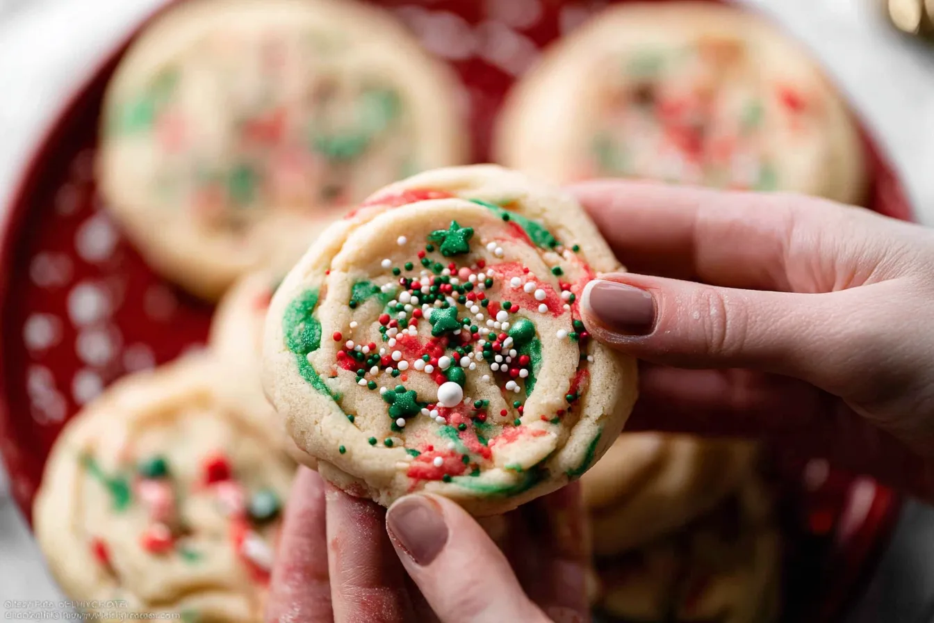 Christmas Sprinkle Sugar Cookies in Holiday Decor