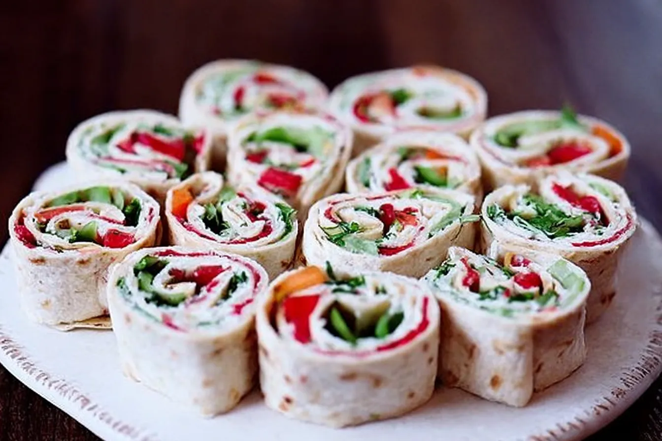 Christmas Veggie Tortilla Roll Ups