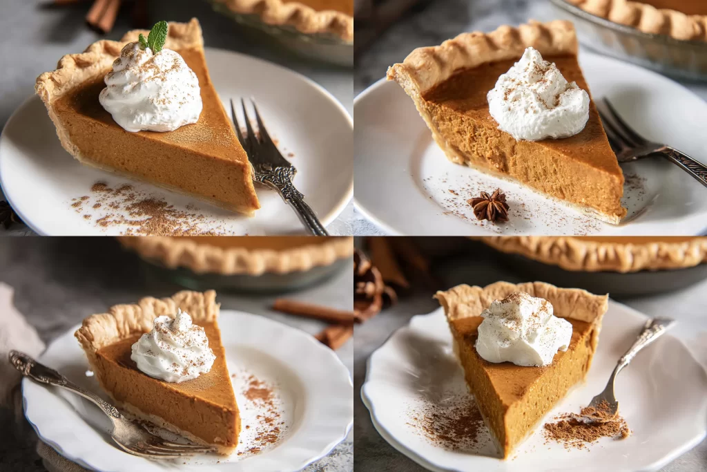 Classic Pumpkin Pie Slice Ready to Serve