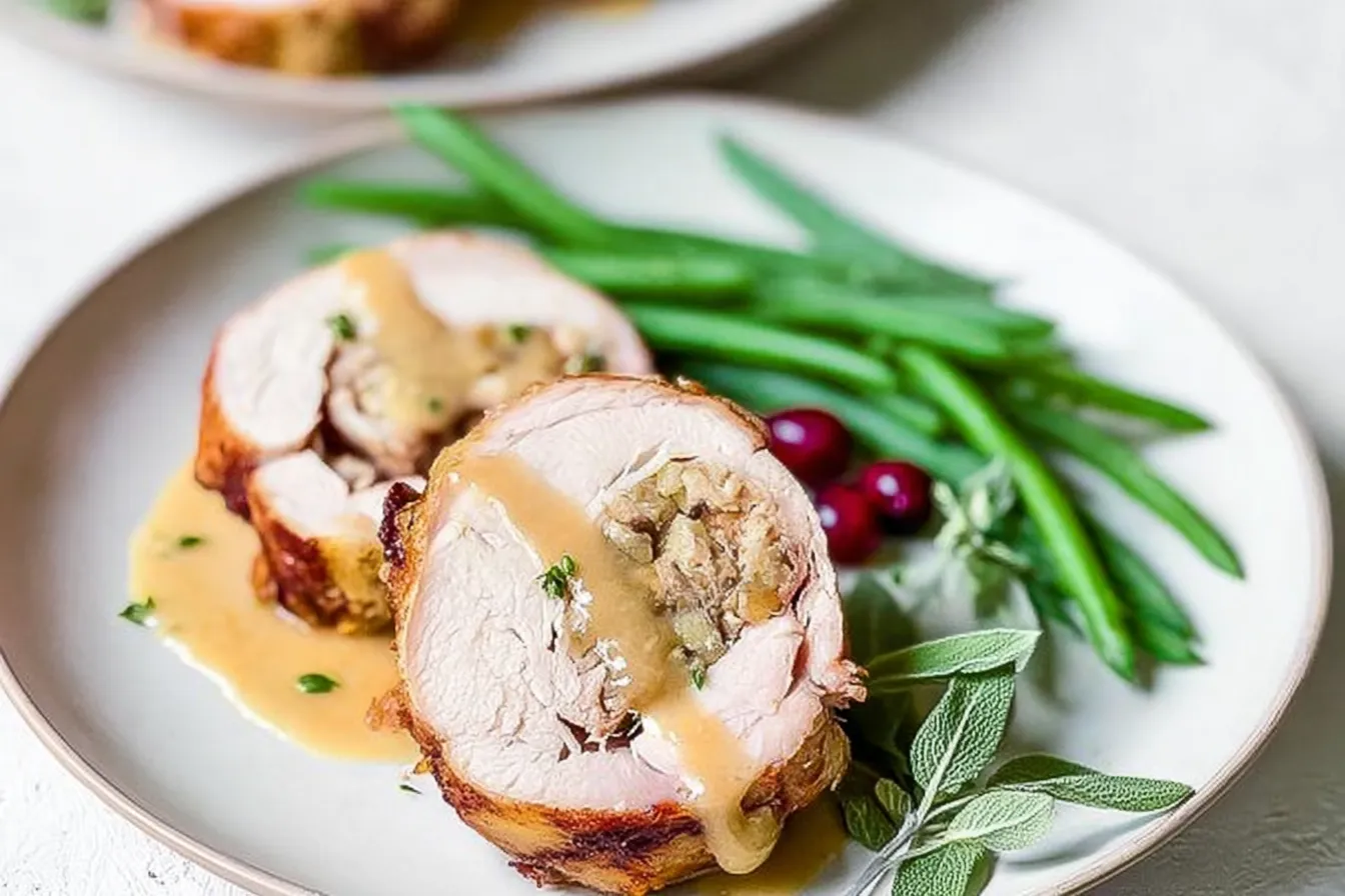 Cranberry Stuffed Turkey Roll