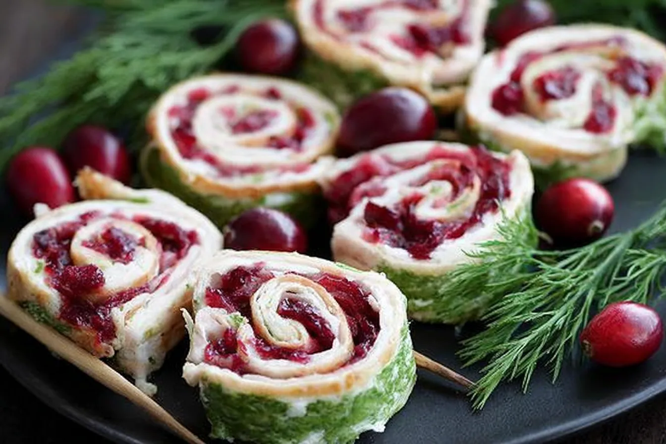 Cranberry Turkey Puff Pastry Pinwheels