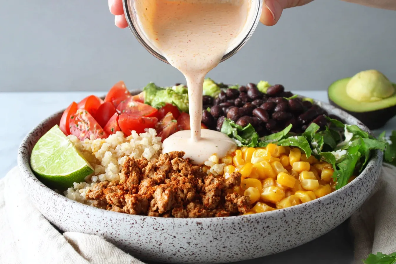 Colorful Easy Taco Rice Bowl Ready to Enjoy