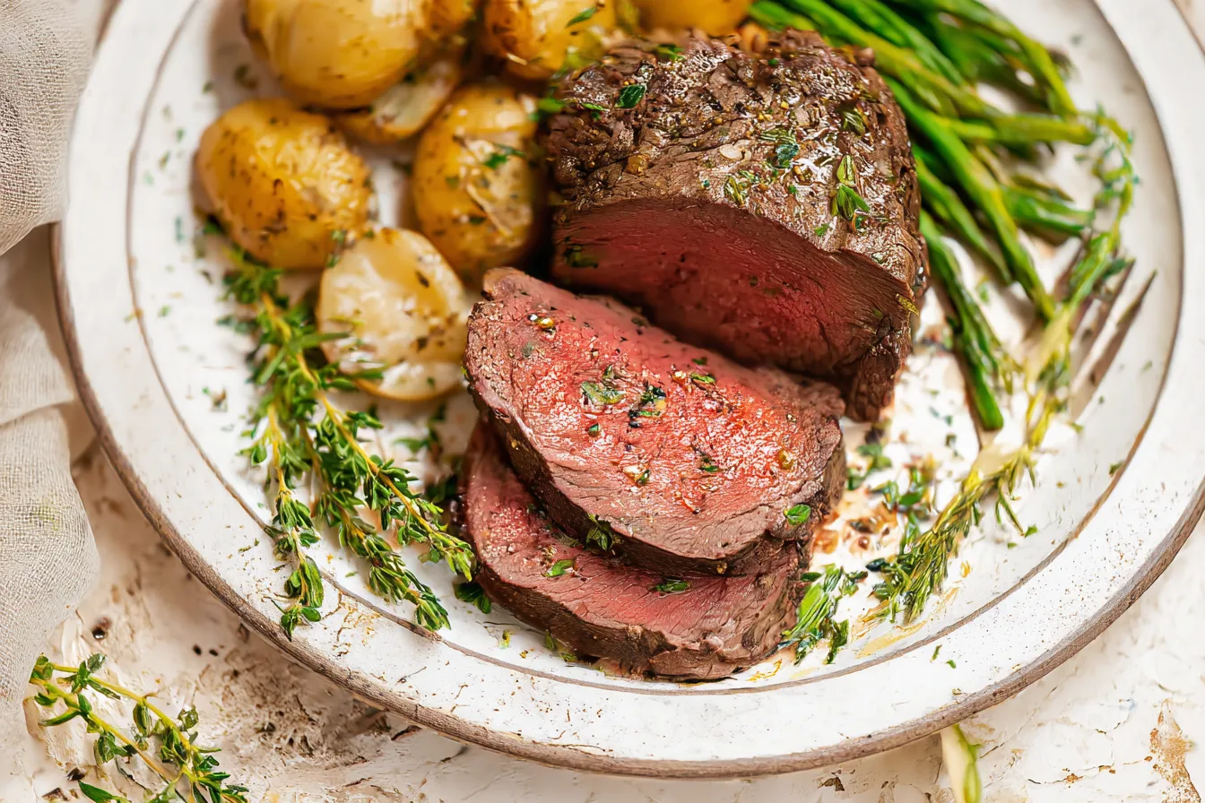 Garlic Herb Beef Tenderloin Ready to Serve