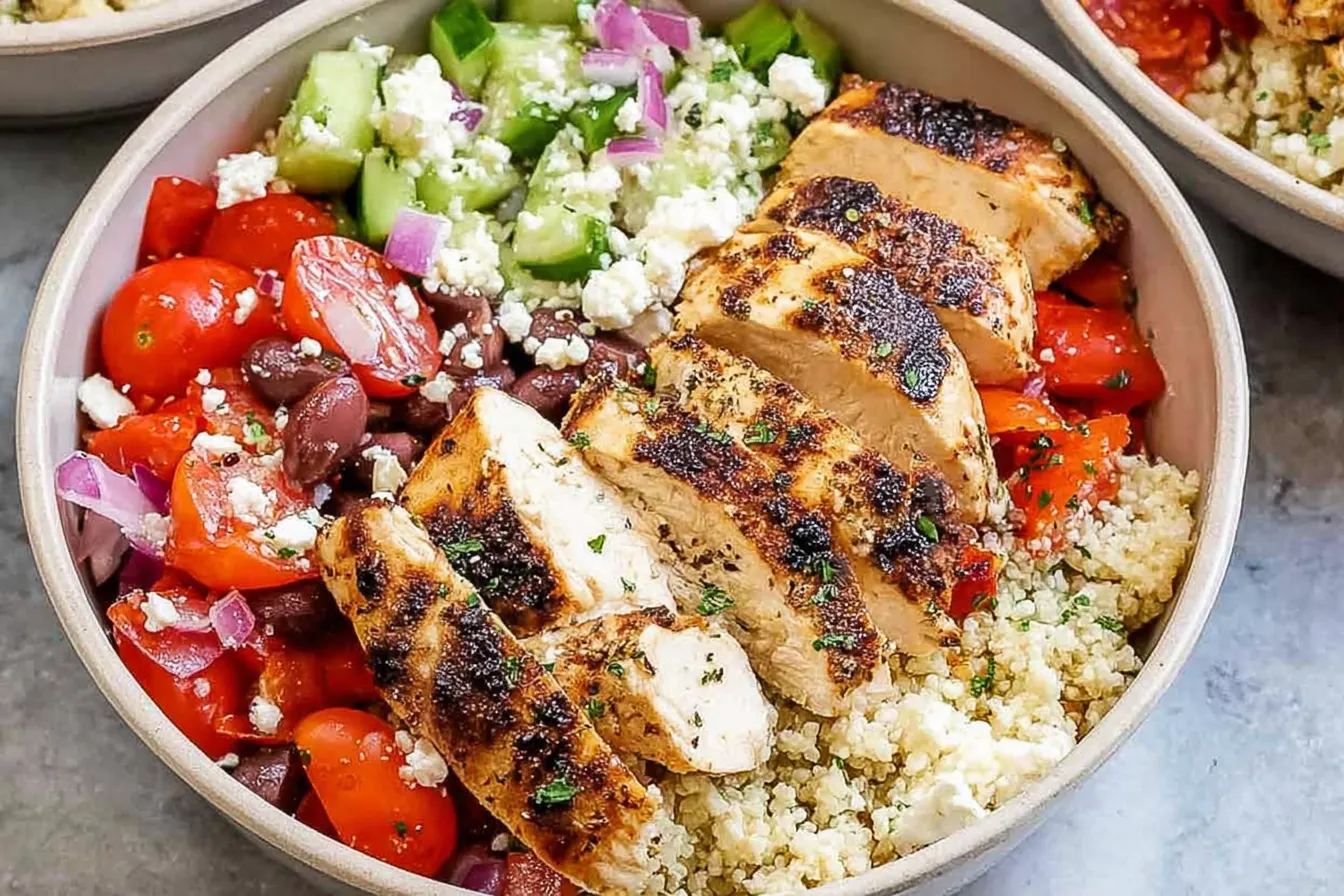 High-Protein Mediterranean Chicken Meal Prep Plate