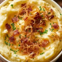 Loaded Garlic Mashed Potatoes with Crispy Shallots - Comfort Food