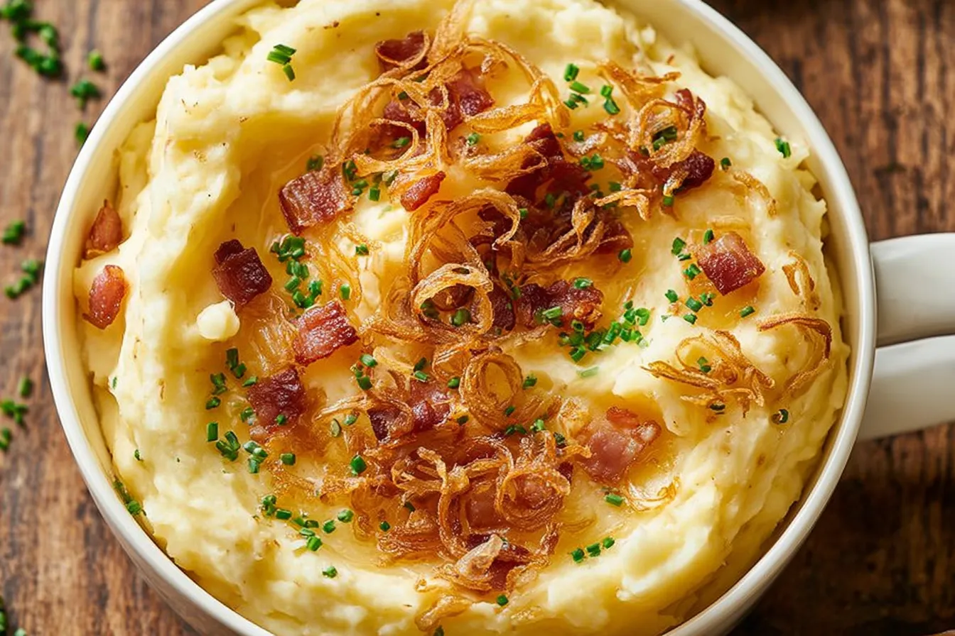 Loaded Garlic Mashed Potatoes with Crispy Shallots - Comfort Food