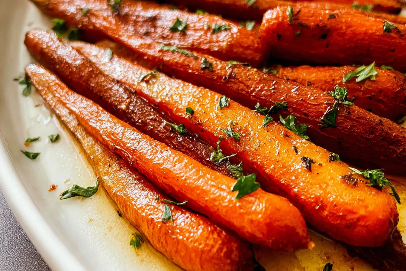 Maple Roasted Carrots on a Plate
