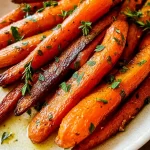 Maple Roasted Carrots on a Serving Plate