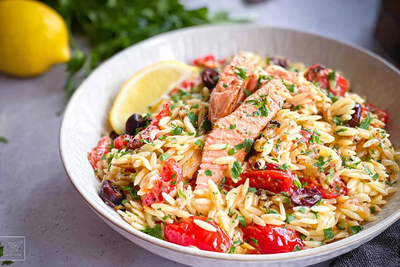 Mediterranean Salmon Orzo Bowl