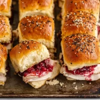 Mini Turkey Cranberry Sliders Ready to Serve