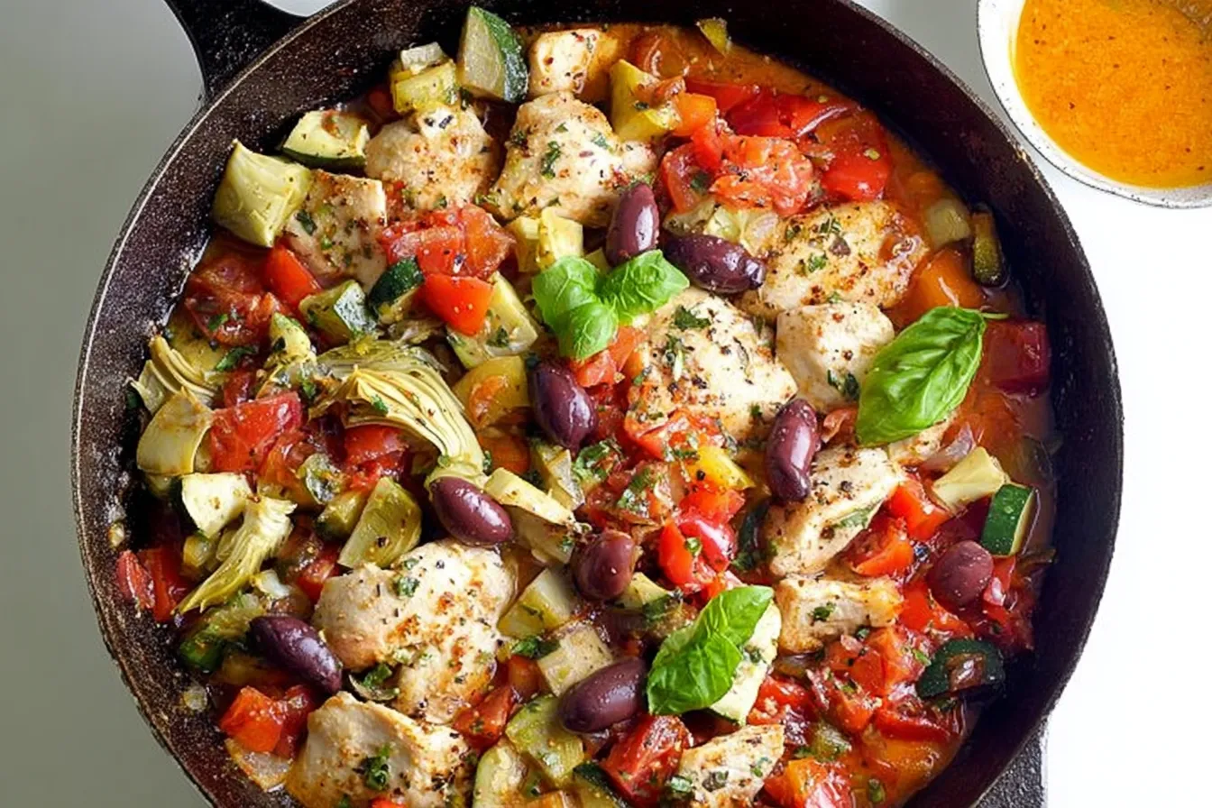 One-Pan Mediterranean Chicken with Artichokes - Delicious Dinner