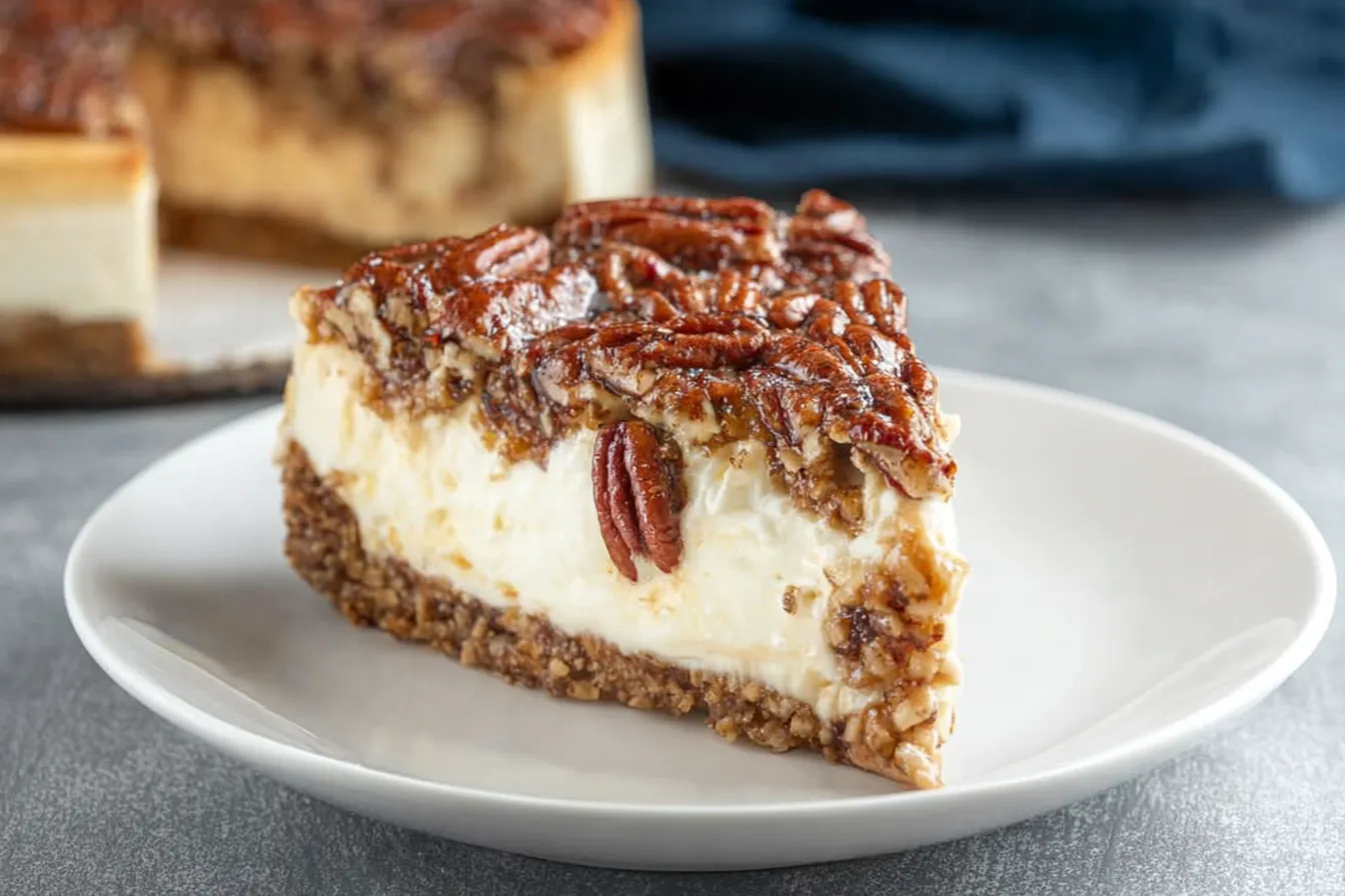 Pecan Pie Cheesecake Ready to Serve