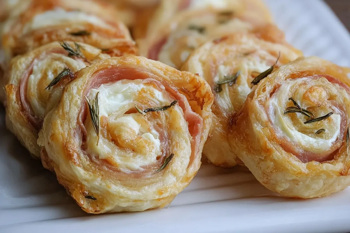 Prosciutto and Cream Cheese Roll Ups on a Serving Platter